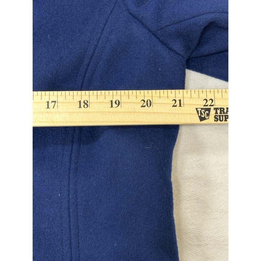 J. Jill Walker Coat Navy Blue Wool Blend Button Front Medium Preppy Old Money - Picture 4 of 9